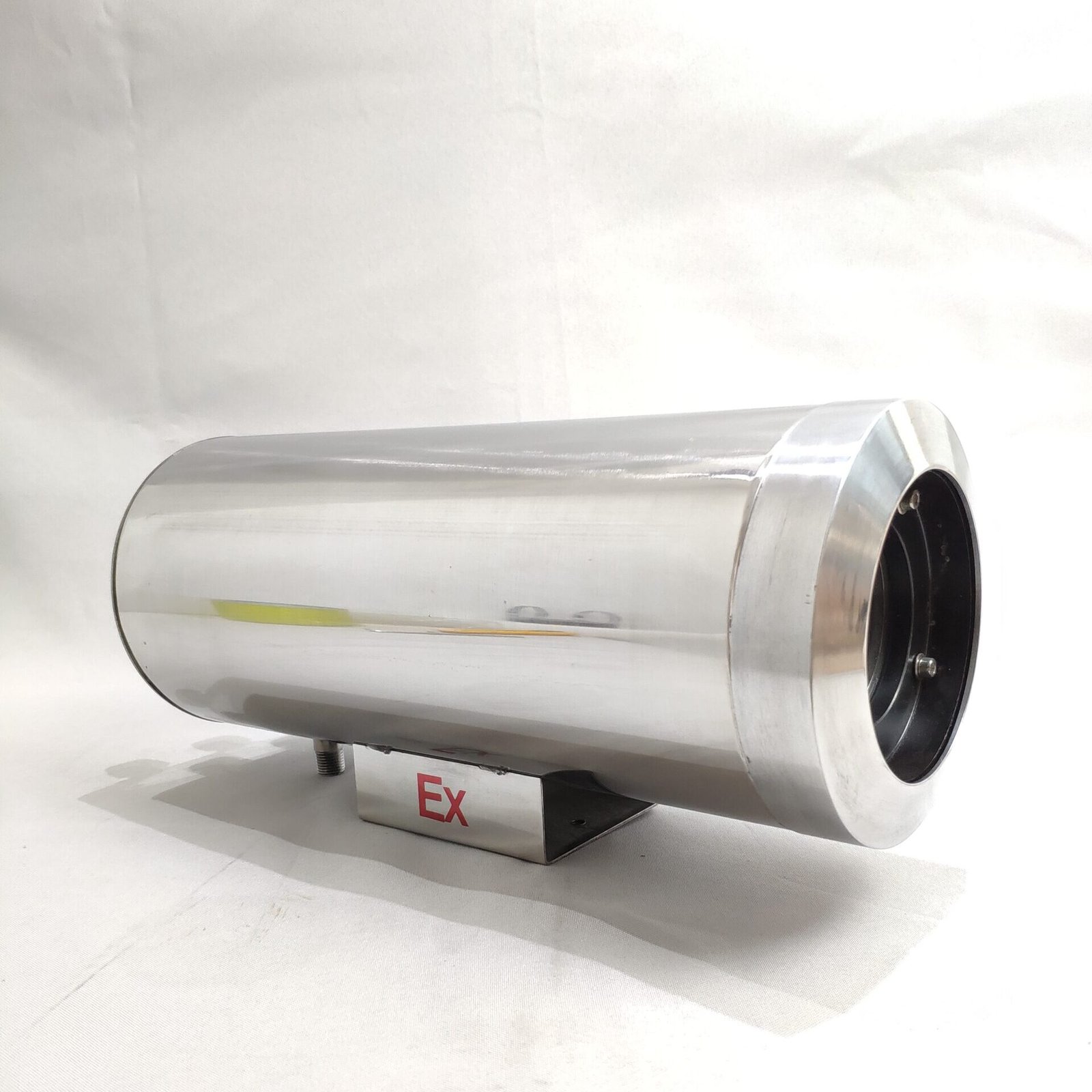 Large cylindrical explosion proof camera housing 304 stainless steel with Ex mark